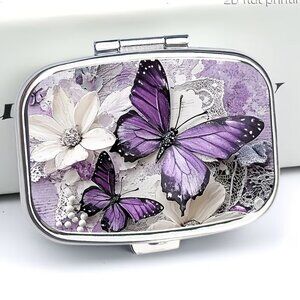 1pc  Purple Butterflies Pill Box